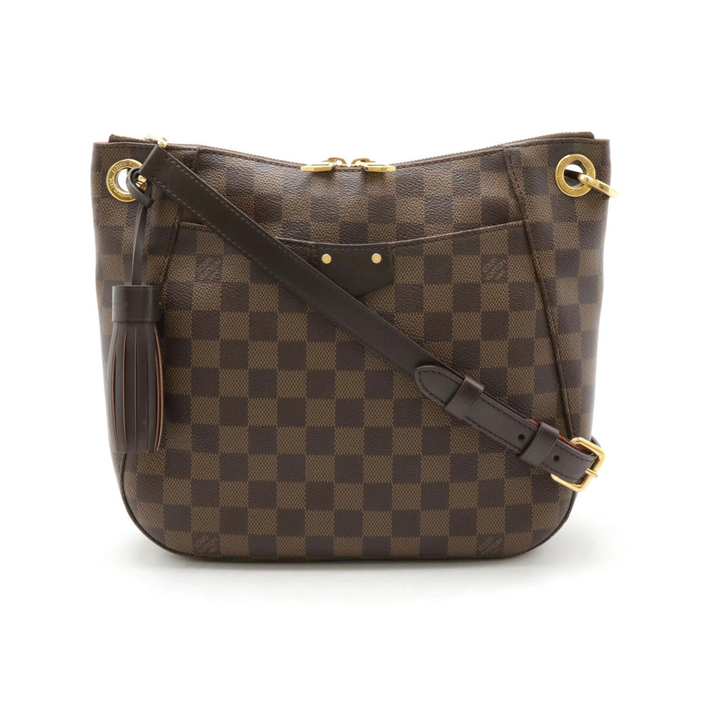 LOUIS VUITTON Damier South Bank Crossbody Bag Fringe Tassel Charm